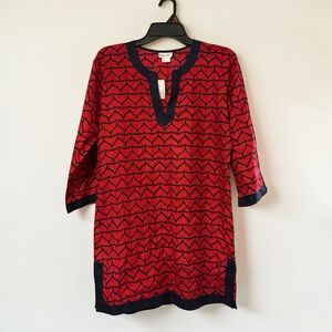 NWT Top It Off Coastal Preppy Geometric Tunic Womens Small Boho Nautical Beach